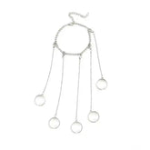 Geometric Silver Color Chain Charm Ring Bracelet Set